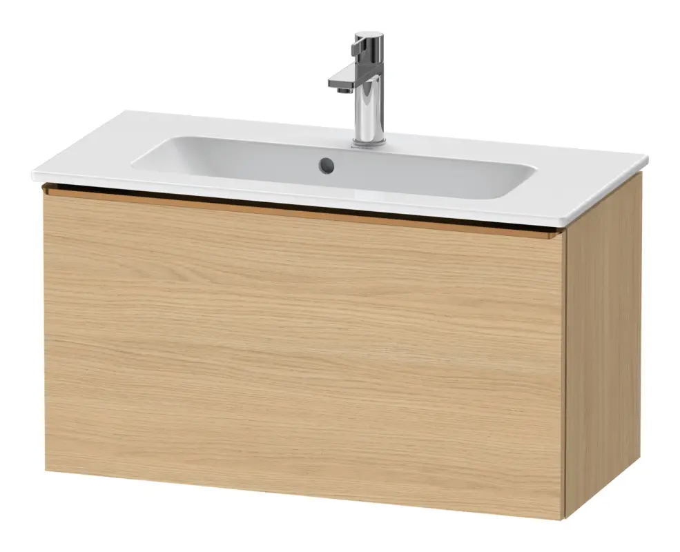 Duravit D-Neo Waschtischunterschrank mit 1 Auszug Griff Bronze Gebürstet 810 x 440 x 372 mm - Eiche Natur Matt Aktuell