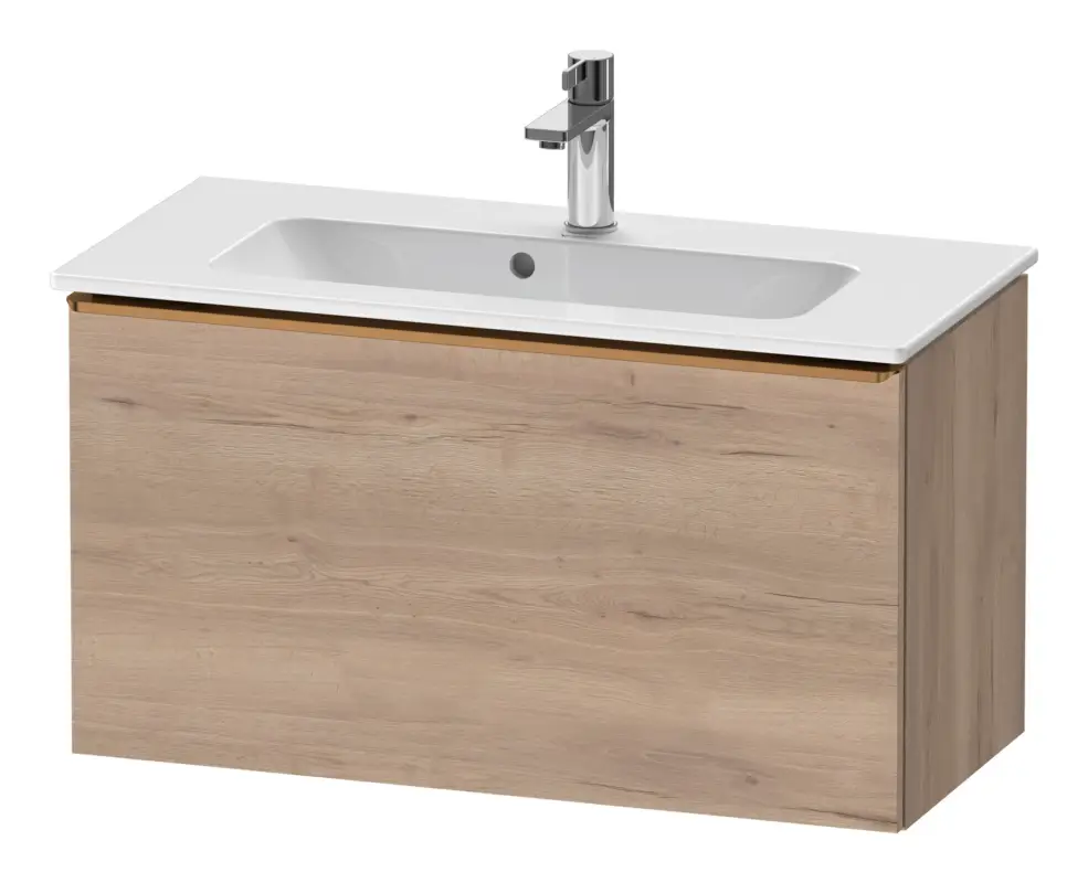 Markenware Duravit D-Neo Waschtischunterschrank mit 1 Auszug Griff Bronze Gebürstet 810 x 440 x 372 mm - Eiche Marmoriert Matt