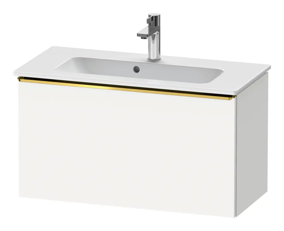 Meistverkauft Duravit D-Neo Waschtischunterschrank mit 1 Auszug Griff Gold Poliert 810 x 440 x 372 mm - Weiß Matt