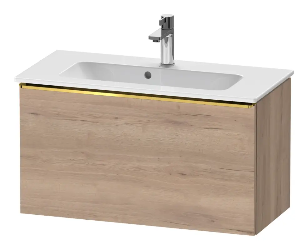 Billig Duravit D-Neo Waschtischunterschrank mit 1 Auszug Griff Gold Poliert 810 x 440 x 372 mm - Eiche Marmoriert Matt