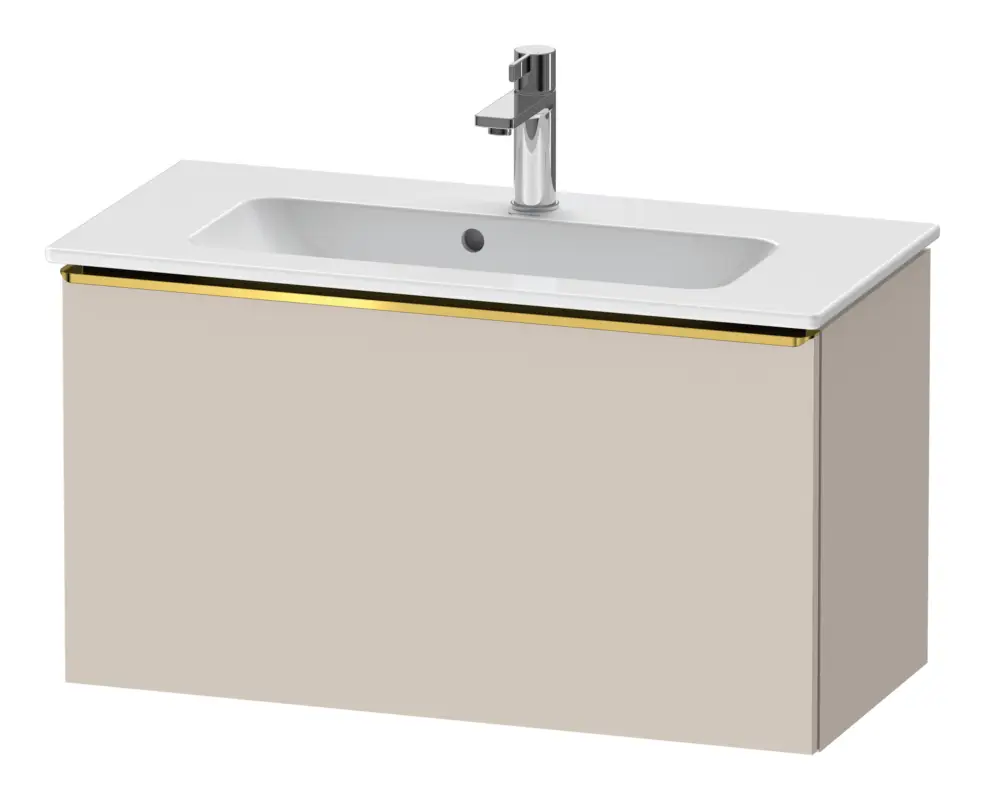 Duravit D-Neo Waschtischunterschrank mit 1 Auszug Griff Gold Poliert 810 x 440 x 372 mm - Taupe Matt Ausverkauf