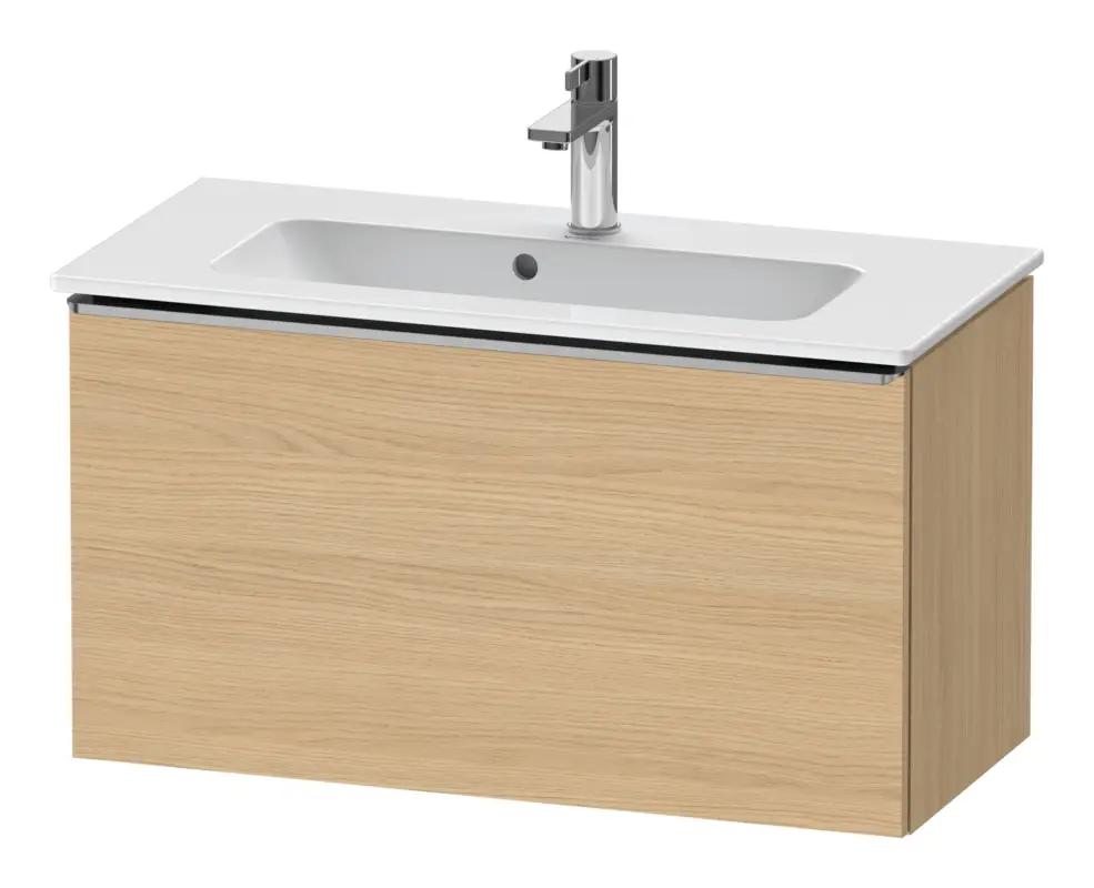 Solange Der Vorrat Reicht Duravit D-Neo Waschtischunterschrank mit 1 Auszug Griff Edelstahl Gebürstet 810 x 440 x 372 mm - Eiche Natur Matt