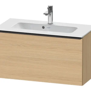 Ausverkauf Duravit D-Neo Waschtischunterschrank mit 1 Auszug Griff Diamantschwarz Matt 810 x 440 x 372 mm - Eiche Natur Matt