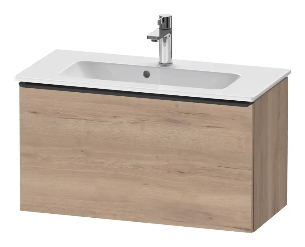 Duravit D-Neo Waschtischunterschrank mit 1 Auszug Griff Diamantschwarz Matt 810 x 440 x 372 mm - Eiche Marmoriert Matt Nur Heute