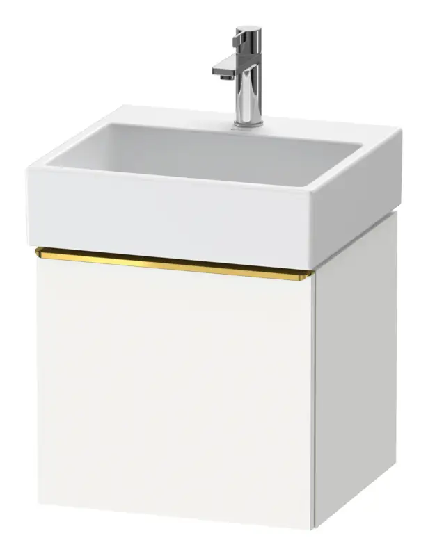 Neuheit Duravit D-Neo Waschtischunterschrank mit 1 Auszug Griff Gold Poliert 484 x 440 x 442 mm - Weiß Matt