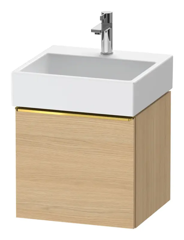 Letzte Chance Duravit D-Neo Waschtischunterschrank mit 1 Auszug Griff Gold Poliert 484 x 440 x 442 mm - Eiche Natur Matt