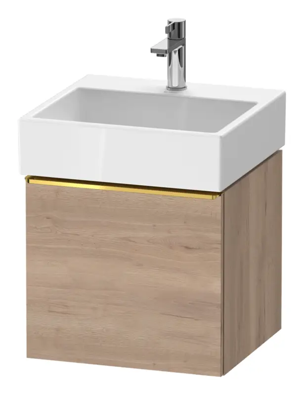 Duravit D-Neo Waschtischunterschrank mit 1 Auszug Griff Gold Poliert 484 x 440 x 442 mm - Eiche Marmoriert Matt Zertifiziert