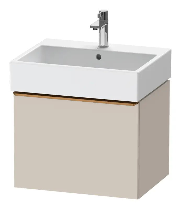 Duravit D-Neo Waschtischunterschrank mit 1 Auszug Griff Bronze Gebürstet 584 x 440 x 442 mm - Taupe Matt Zertifiziert
