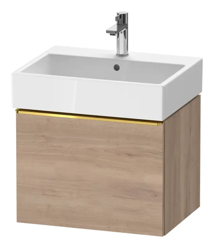 Duravit D-Neo Waschtischunterschrank mit 1 Auszug Griff Gold Poliert 584 x 440 x 442 mm - Eiche Marmoriert Matt Ausverkauf