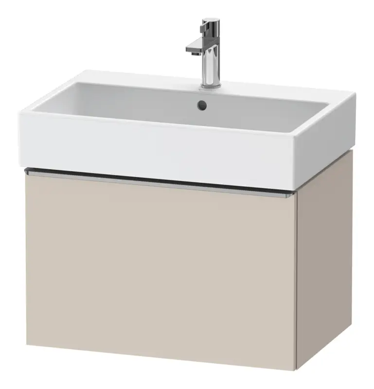 Nur Heute Duravit D-Neo Waschtischunterschrank mit 1 Auszug Griff Edelstahl Gebürstet 684 x 440 x 442 mm - Taupe Matt