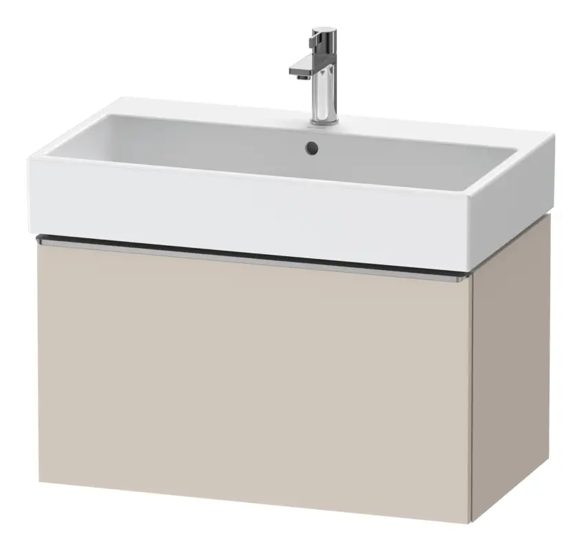 Duravit D-Neo Waschtischunterschrank mit 1 Auszug Griff Edelstahl Gebürstet 784 x 440 x 442 mm - Taupe Matt Neu