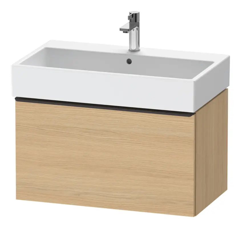 Duravit D-Neo Waschtischunterschrank mit 1 Auszug Griff Diamantschwarz Matt 784 x 440 x 442 mm - Eiche Natur Matt Begrenztes Angebot