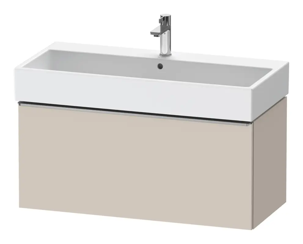 Markenprodukt Duravit D-Neo Waschtischunterschrank mit 1 Auszug Griff Edelstahl Gebürstet 984 x 440 x 442 mm - Taupe Matt