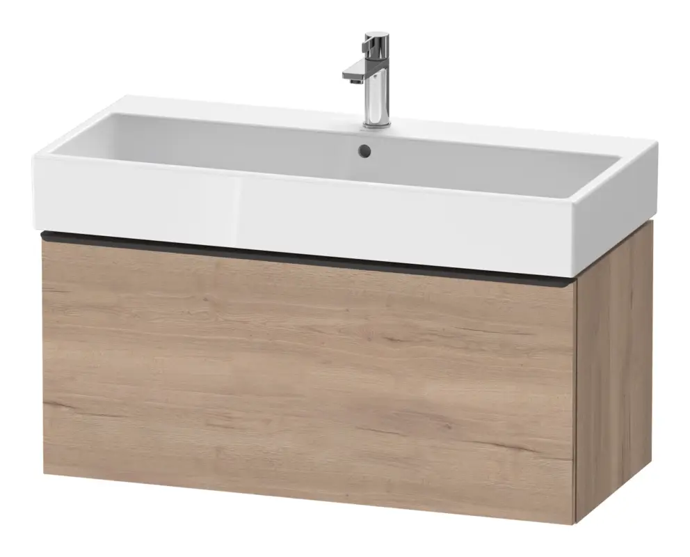 Duravit D-Neo Waschtischunterschrank mit 1 Auszug Griff Diamantschwarz Matt 984 x 440 x 442 mm - Eiche Marmoriert Matt Expressversand