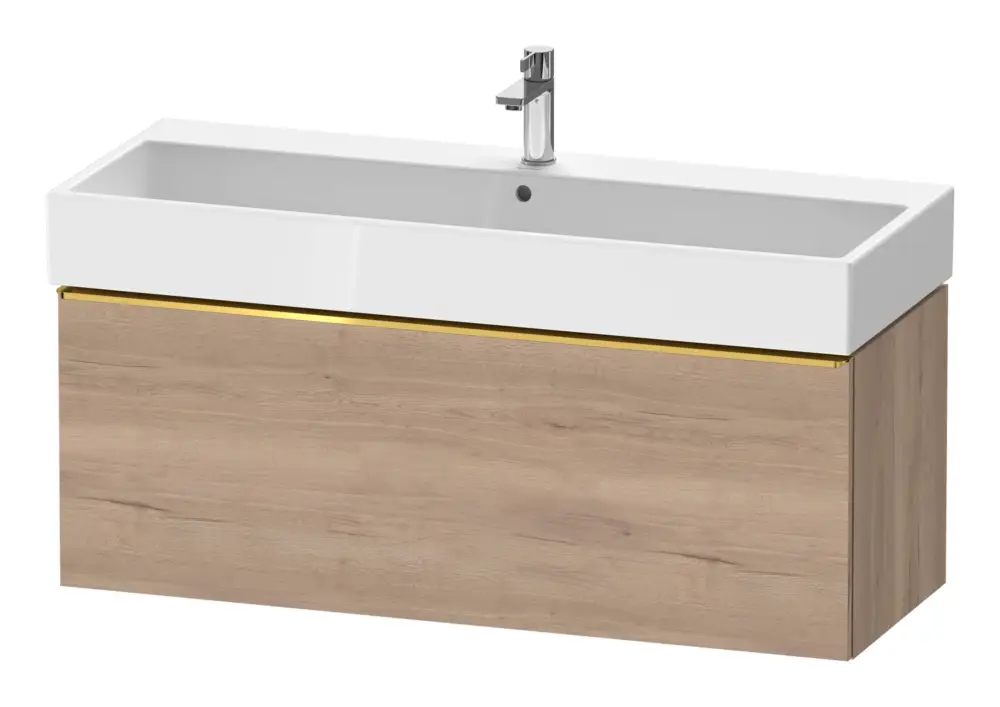 Aktuell Duravit D-Neo Waschtischunterschrank mit 1 Auszug Griff Gold Poliert 1184 x 440 x 442 mm - Eiche Marmoriert Matt