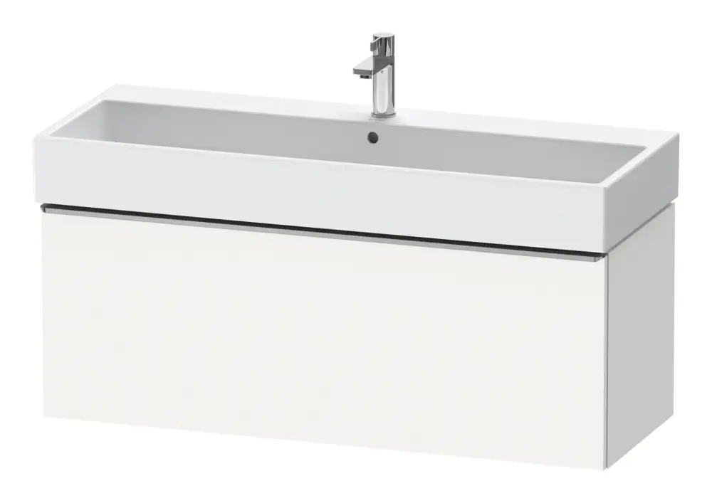 Ausverkauf Duravit D-Neo Waschtischunterschrank mit 1 Auszug Griff Edelstahl Gebürstet 1184 x 440 x 442 mm - Weiß Matt