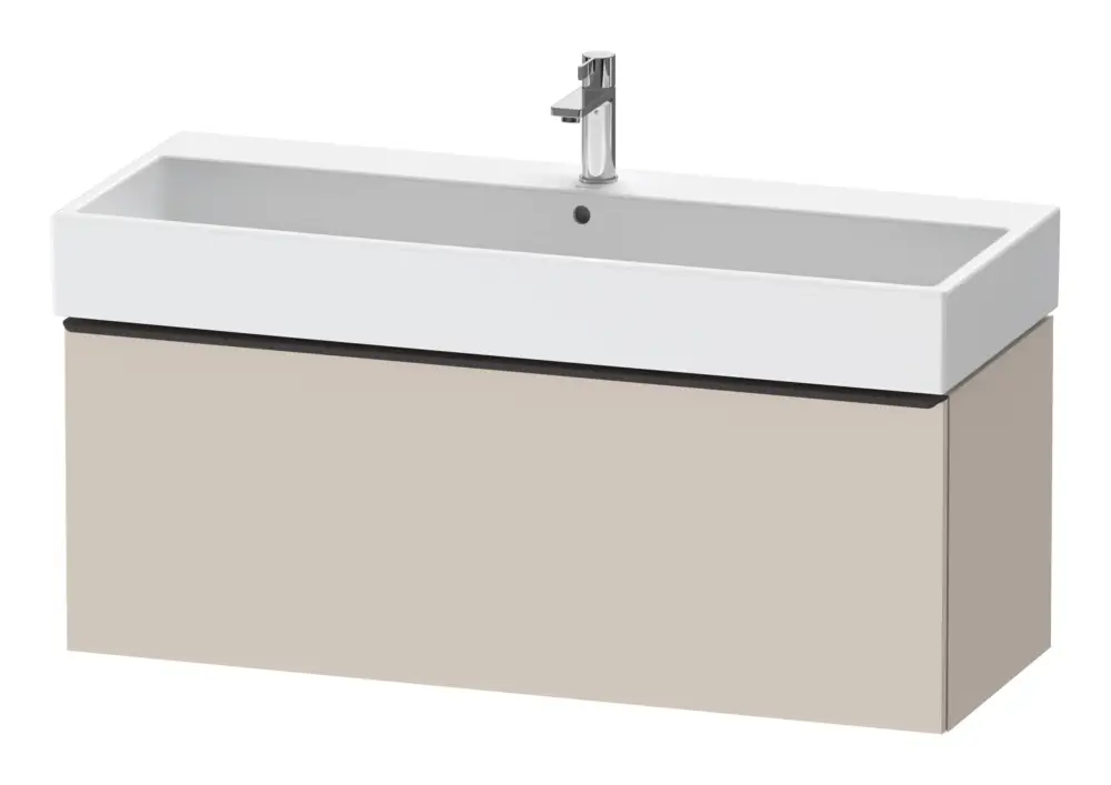 Schnäppchen Duravit D-Neo Waschtischunterschrank mit 1 Auszug Griff Diamantschwarz Matt 1184 x 440 x 442 mm - Taupe Matt