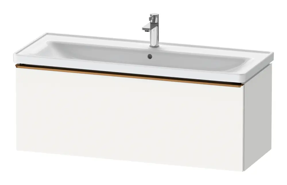 Neuheit Duravit D-Neo Waschtischunterschrank mit 1 Auszug Griff Bronze Gebürstet 1184 x 440 x 452 mm - Weiß Matt