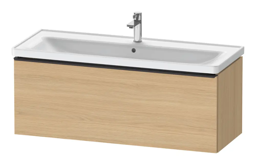 Schneller Versand Duravit D-Neo Waschtischunterschrank mit 1 Auszug Griff Diamantschwarz Matt 1184 x 440 x 452 mm - Eiche Natur Matt