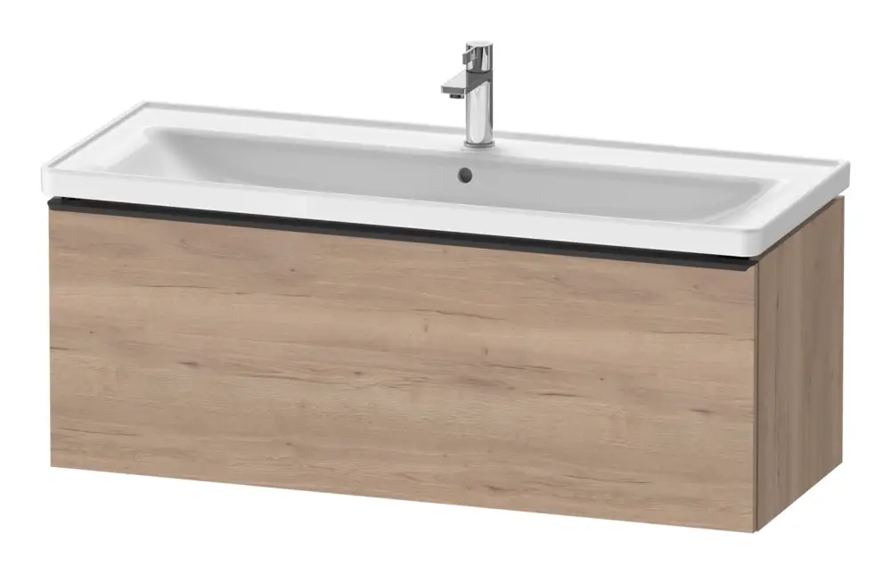 Duravit D-Neo Waschtischunterschrank mit 1 Auszug Griff Diamantschwarz Matt 1184 x 440 x 452 mm - Eiche Marmoriert Matt Direktkauf