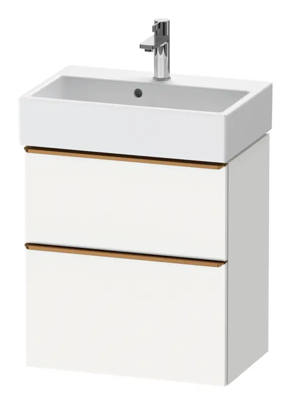 Bestpreis Duravit D-Neo Waschtischunterschrank mit 2 Auszügen Griff Bronze Gebürstet 584 x 625 x 372 mm - Weiß Matt
