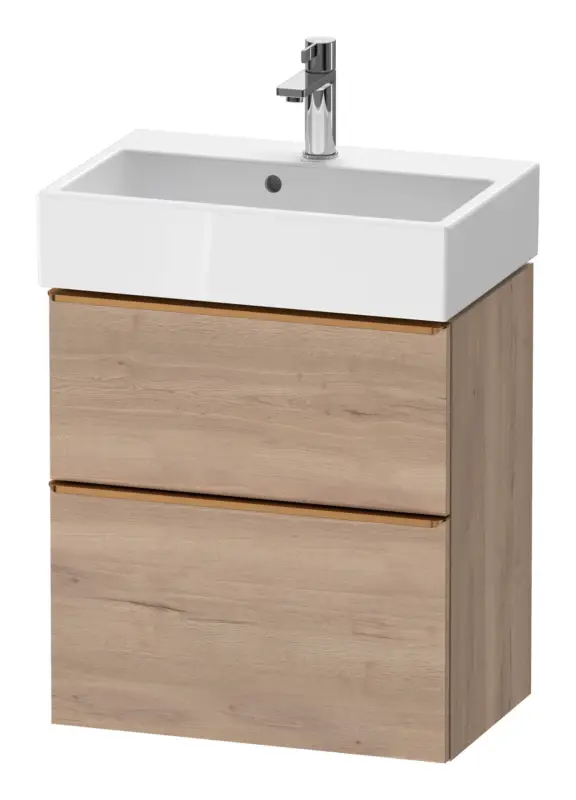 Duravit D-Neo Waschtischunterschrank mit 2 Auszügen Griff Bronze Gebürstet 584 x 625 x 372 mm - Eiche Marmoriert Matt Angebot