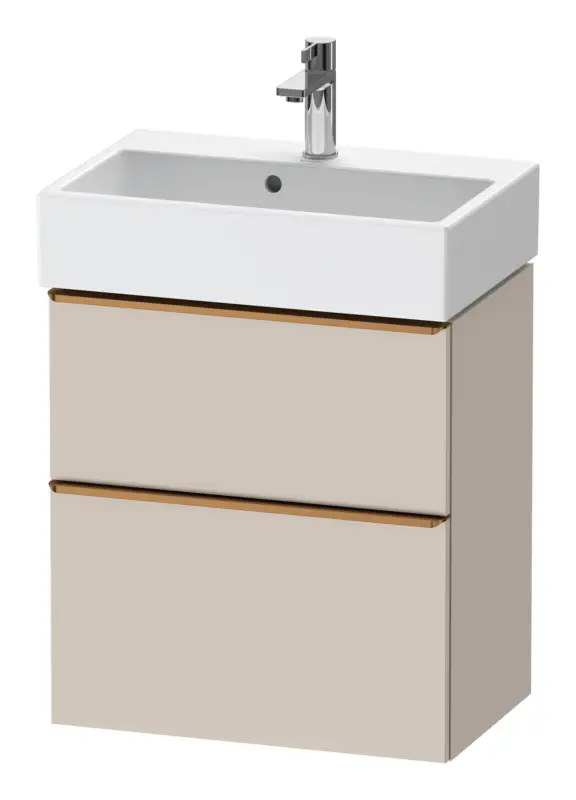 Versand Am Gleichen Tag Duravit D-Neo Waschtischunterschrank mit 2 Auszügen Griff Bronze Gebürstet 584 x 625 x 372 mm - Taupe Matt