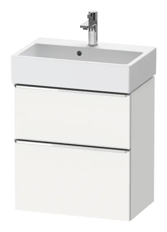 Duravit D-Neo Waschtischunterschrank mit 2 Auszügen Griff Chrom Hochglanz 584 x 625 x 372 mm - Weiß Matt Zertifiziert