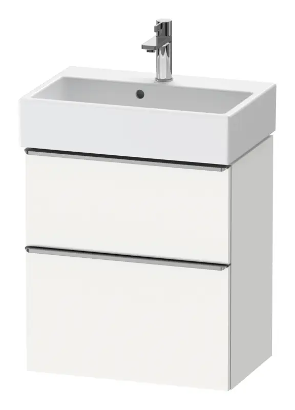 Duravit D-Neo Waschtischunterschrank mit 2 Auszügen Griff Edelstahl Gebürstet 584 x 625 x 372 mm - Weiß Matt Jetzt Kaufen