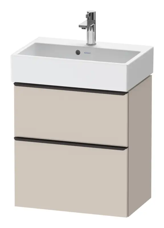 Duravit D-Neo Waschtischunterschrank mit 2 Auszügen Griff Diamantschwarz Matt 584 x 625 x 372 mm - Taupe Matt Schnäppchen