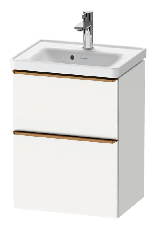 Highlight Duravit D-Neo Waschtischunterschrank mit 2 Auszügen Griff Bronze Gebürstet 484 x 625 x 372 mm - Weiß Matt