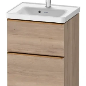 Top-Seller Duravit D-Neo Waschtischunterschrank mit 2 Auszügen Griff Bronze Gebürstet 484 x 625 x 372 mm - Eiche Marmoriert Matt
