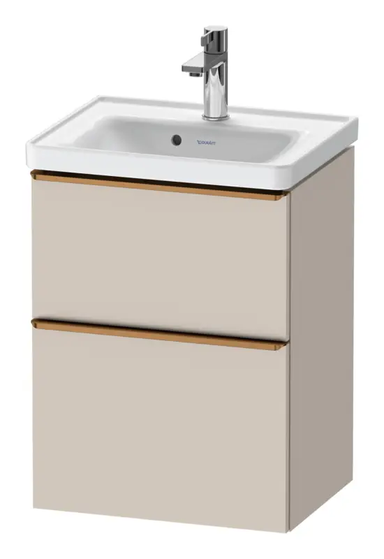 Wochenendangebot Duravit D-Neo Waschtischunterschrank mit 2 Auszügen Griff Bronze Gebürstet 484 x 625 x 372 mm - Taupe Matt