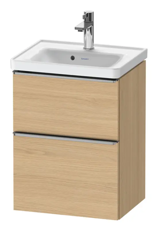 Neue Kollektion Duravit D-Neo Waschtischunterschrank mit 2 Auszügen Griff Edelstahl Gebürstet 484 x 625 x 372 mm - Eiche Natur Matt