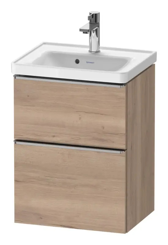 Duravit D-Neo Waschtischunterschrank mit 2 Auszügen Griff Edelstahl Gebürstet 484 x 625 x 372 mm - Eiche Marmoriert Matt Schneller Versand