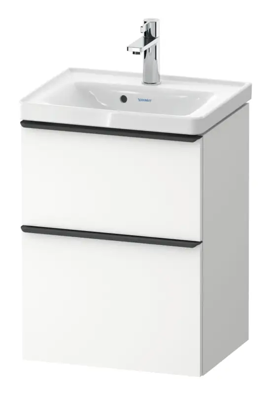Duravit D-Neo Waschtischunterschrank mit 2 Auszügen Griff Diamantschwarz Matt 484 x 625 x 372 mm - Weiß Matt Finale Aktion