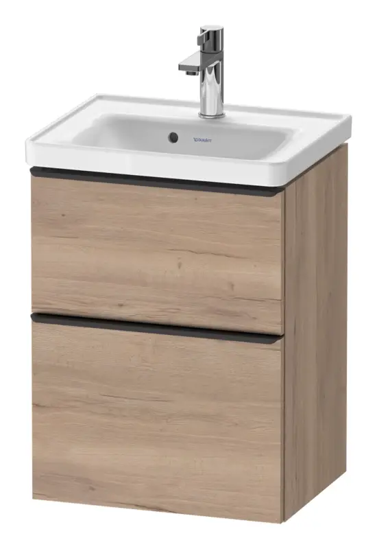 Bestseller Duravit D-Neo Waschtischunterschrank mit 2 Auszügen Griff Diamantschwarz Matt 484 x 625 x 372 mm - Eiche Marmoriert Matt