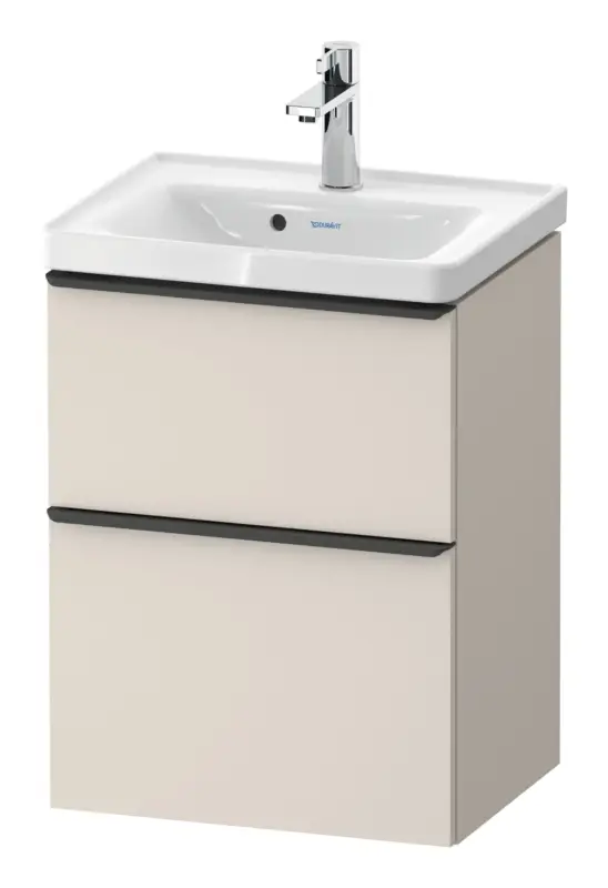 Duravit D-Neo Waschtischunterschrank mit 2 Auszügen Griff Diamantschwarz Matt 484 x 625 x 372 mm - Taupe Matt Letzte Chance