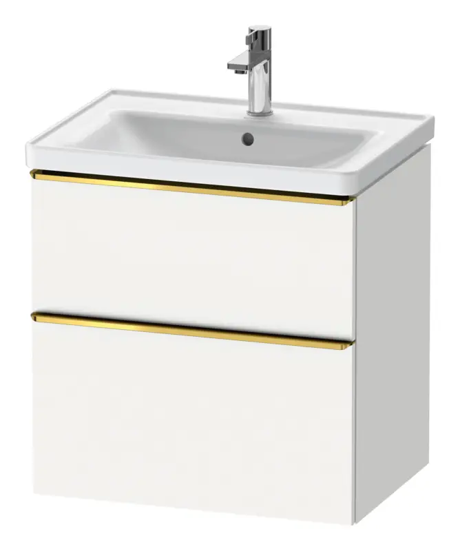 Wochenendangebot Duravit D-Neo Waschtischunterschrank mit 2 Auszügen Griff Gold Poliert 634 x 625 x 452 mm - Weiß Matt