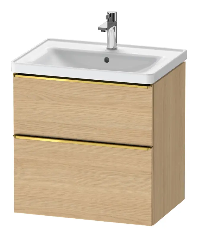 Kracherpreis Duravit D-Neo Waschtischunterschrank mit 2 Auszügen Griff Gold Poliert 634 x 625 x 452 mm - Eiche Natur Matt