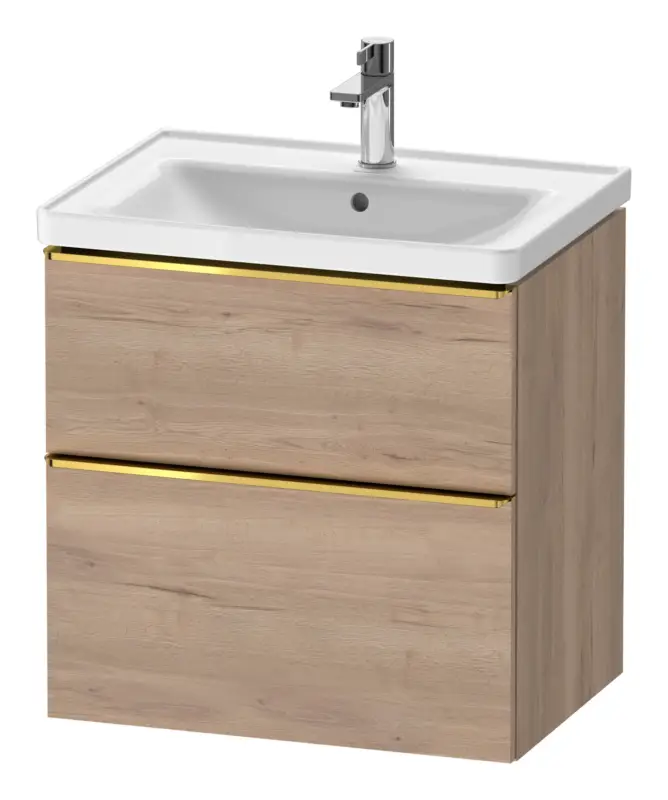Heißes Angebot Duravit D-Neo Waschtischunterschrank mit 2 Auszügen Griff Gold Poliert 634 x 625 x 452 mm - Eiche Marmoriert Matt