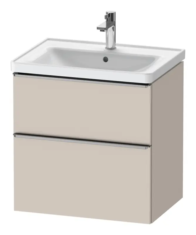 Duravit D-Neo Waschtischunterschrank mit 2 Auszügen Griff Edelstahl Gebürstet 634 x 625 x 452 mm - Taupe Matt Sichere Zahlung