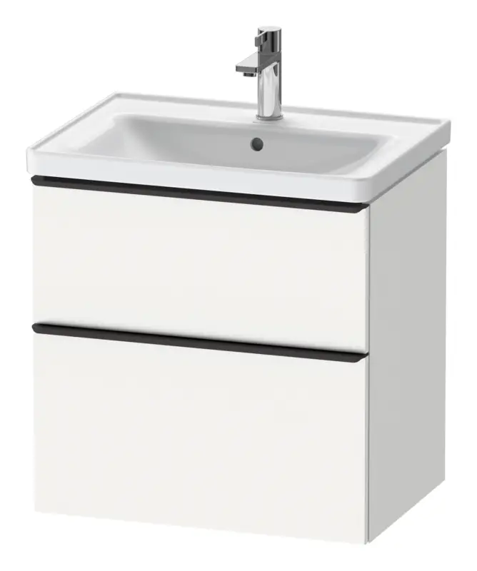 Duravit D-Neo Waschtischunterschrank mit 2 Auszügen Griff Diamantschwarz Matt 634 x 625 x 452 mm - Weiß Matt Finale Aktion