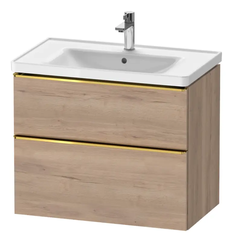 Duravit D-Neo Waschtischunterschrank für 236780 mit 2 Auszügen Griff Gold Poliert 784 x 625 x 452 mm - Eiche Marmoriert Matt Zertifiziert