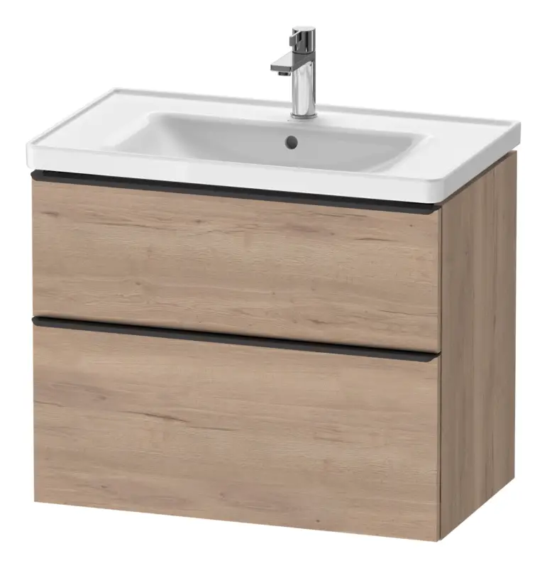 Sofort Bestellen Duravit D-Neo Waschtischunterschrank für 236780 mit 2 Auszügen Griff Diamantschwarz Matt 784 x 625 x 452 mm - Eiche Marmoriert Matt