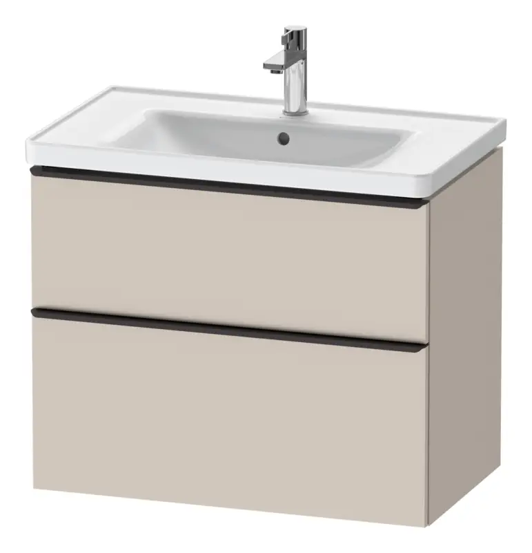 Begrenztes Angebot Duravit D-Neo Waschtischunterschrank für 236780 mit 2 Auszügen Griff Diamantschwarz Matt 784 x 625 x 452 mm - Taupe Matt