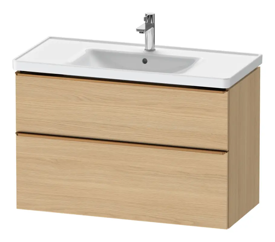 Duravit D-Neo Waschtischunterschrank mit 2 Auszügen Griff Bronze Gebürstet 984 x 625 x 452 mm - Eiche Natur Matt Finale Aktion