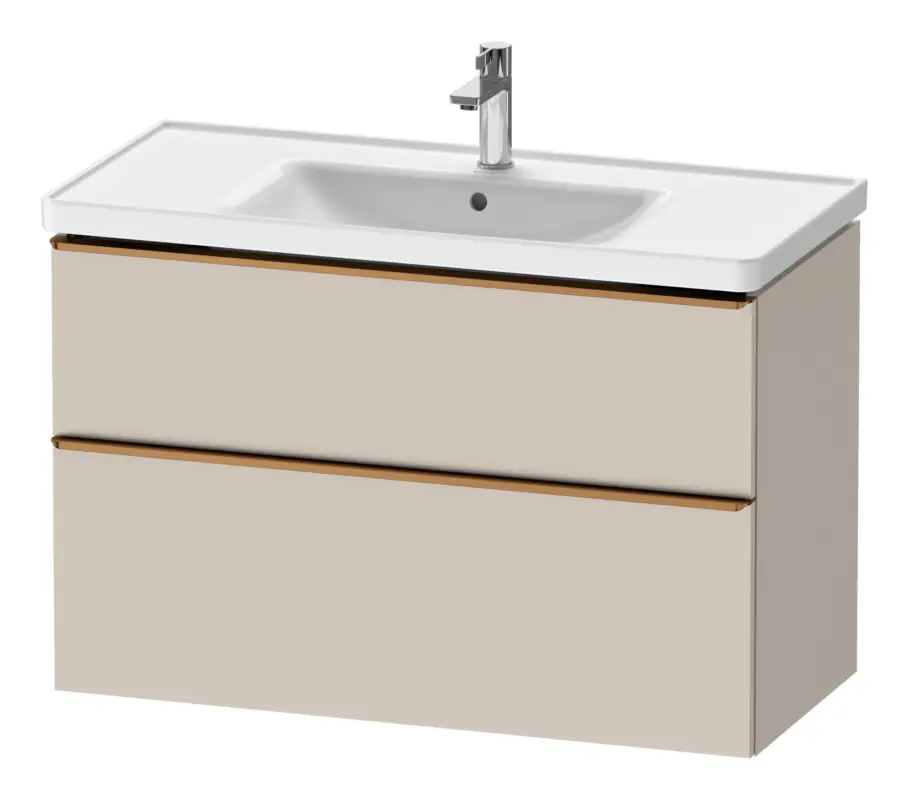 Geprüft Duravit D-Neo Waschtischunterschrank mit 2 Auszügen Griff Bronze Gebürstet 984 x 625 x 452 mm - Taupe Matt