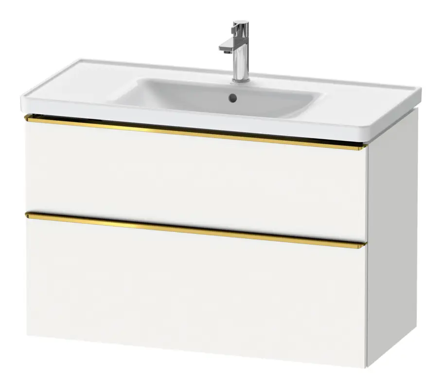 Duravit D-Neo Waschtischunterschrank mit 2 Auszügen Griff Gold Poliert 984 x 625 x 452 mm - Weiß Matt Expressversand