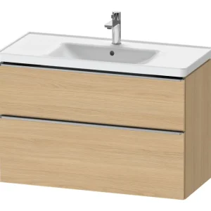 Super-Preis Duravit D-Neo Waschtischunterschrank mit 2 Auszügen Griff Edelstahl Gebürstet 984 x 625 x 452 mm - Eiche Natur Matt